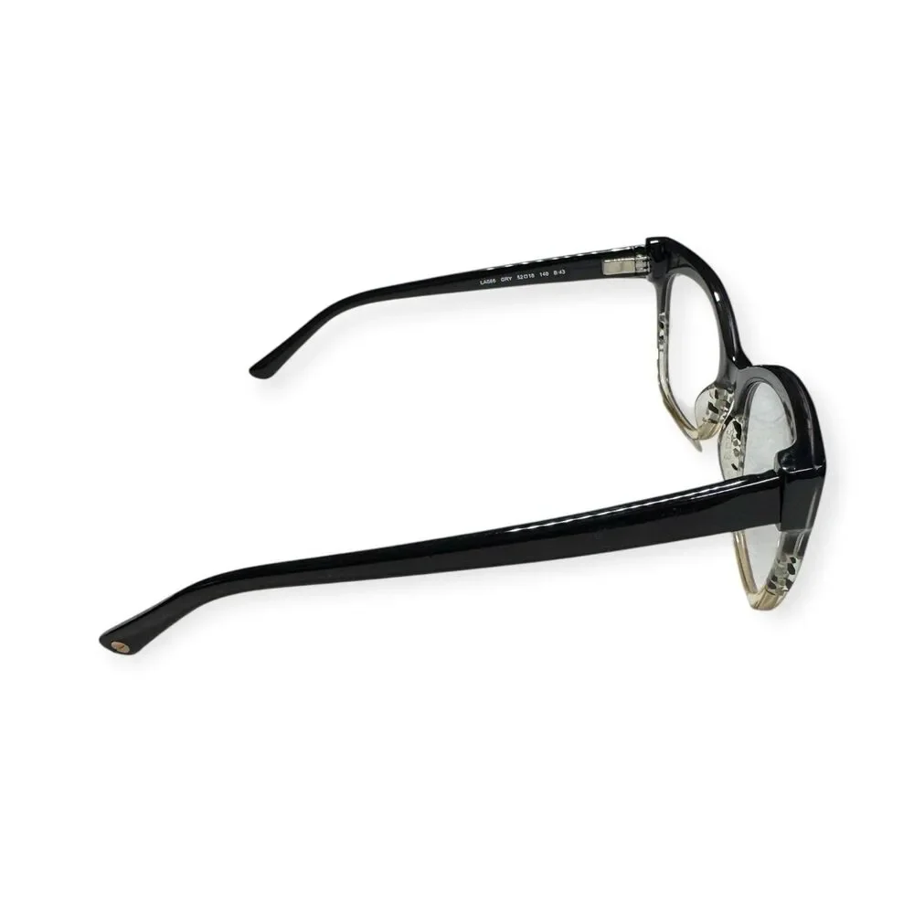 L.A.M.B. LA066 Cat-Eye Eyeglasses Full Rim Frames 52-18-140mm Black Clear w Case